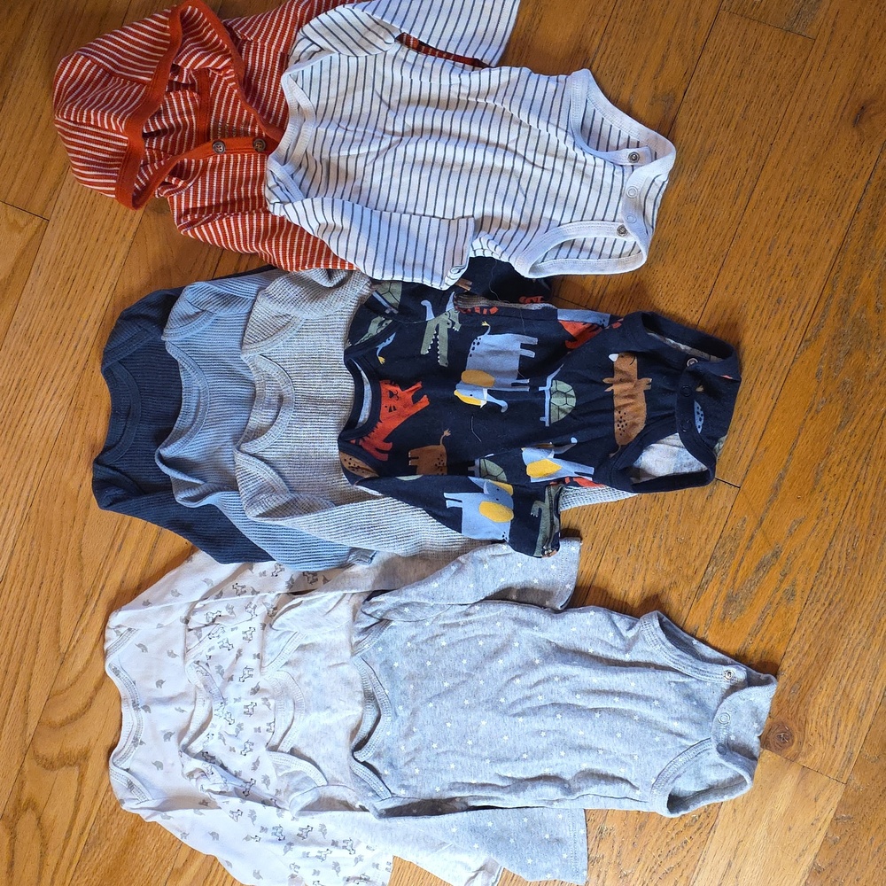 Set Of 10 0-3m Longsleeve Onesies